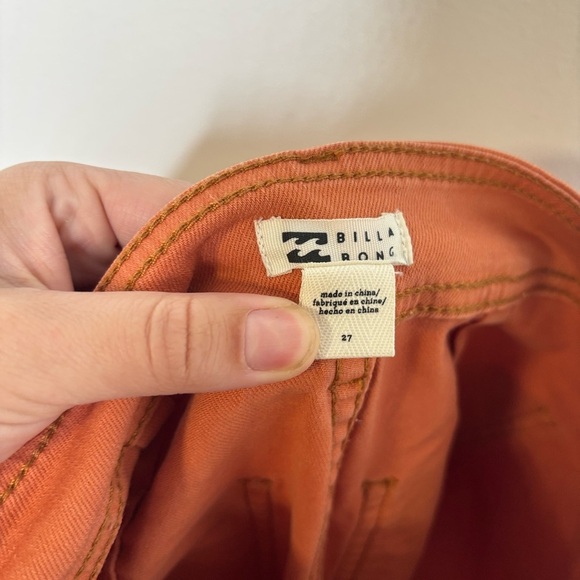 Billabong Free Fall High Rise Wide Leg Pant, Sz 27, Orange - Picture 8 of 11